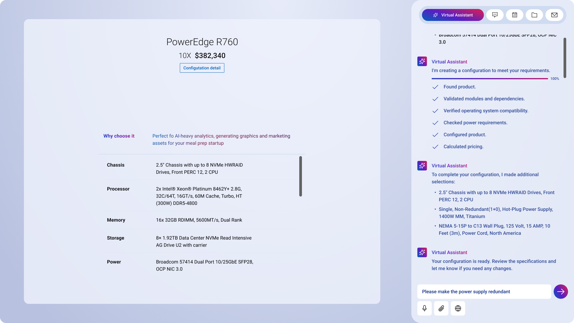 Dell Product Configurator UI preview