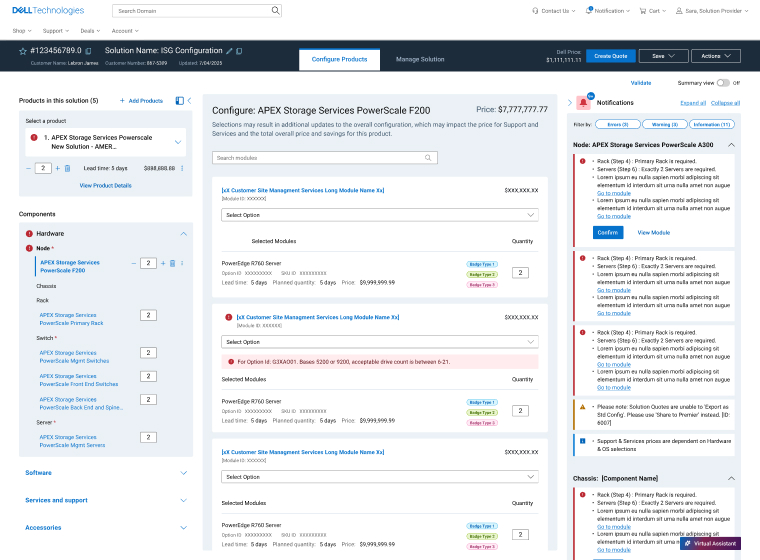 Dell cloud infrastructure console