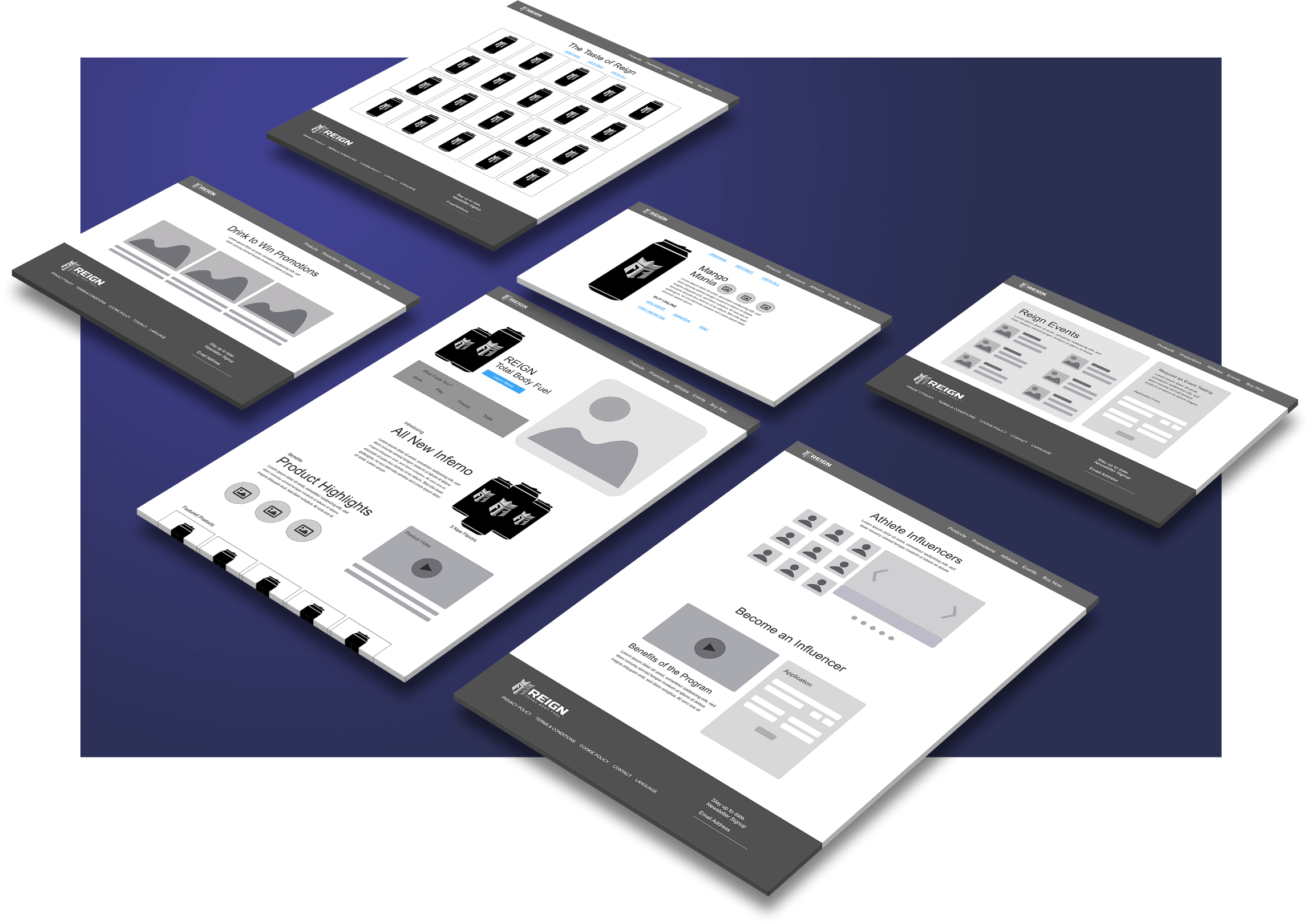 Reign Site Wireframes